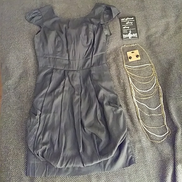 Twelve By Twelve Grey Bow Back Dress - Picture 2 of 4